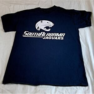 MV Sport South Alabama Jaguars T-Shirt Medium Blue Logo Spell Out NCAA